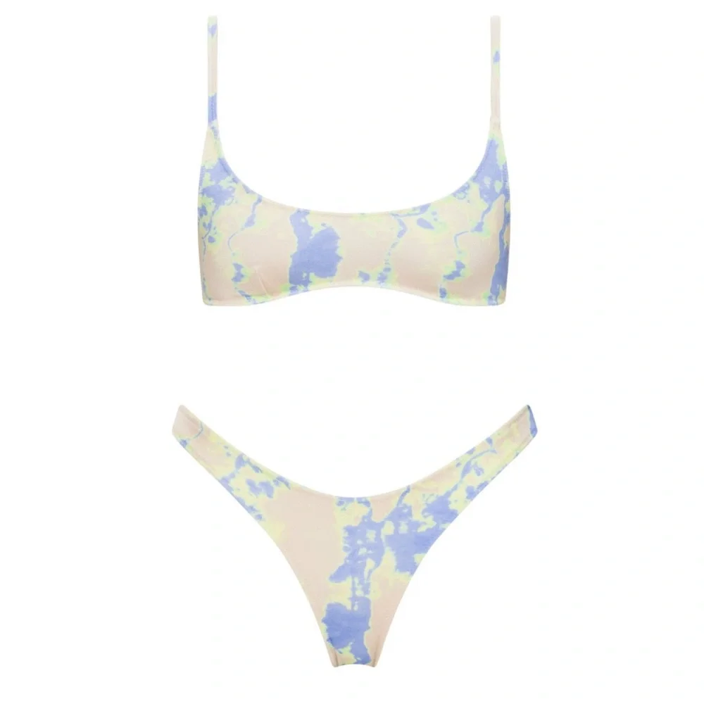 triangl swimwear Pastel Tie-Dye Blue & Cream Bikini